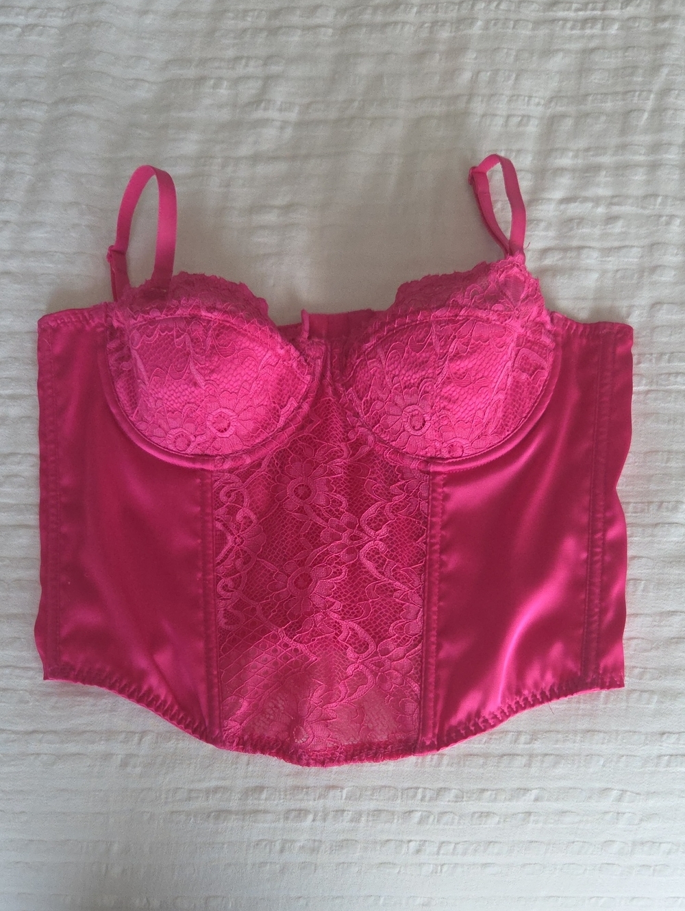 Sincerely Jules Hot Pink Corset Crop Top, Small, LNWOT